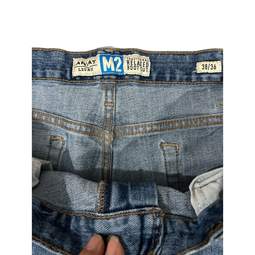 Ariat Jeans Mens 38x35 Blue M2 Relaxed Bootcut Western Denim Cowboy - Picture 2 of 7